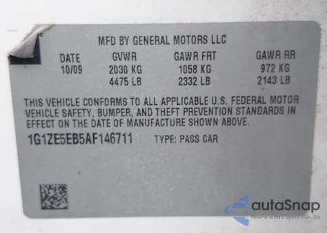 2010 Chevrolet Malibu Ltz from USA, damaged, VIN 1G1ZE5EB5AF146711